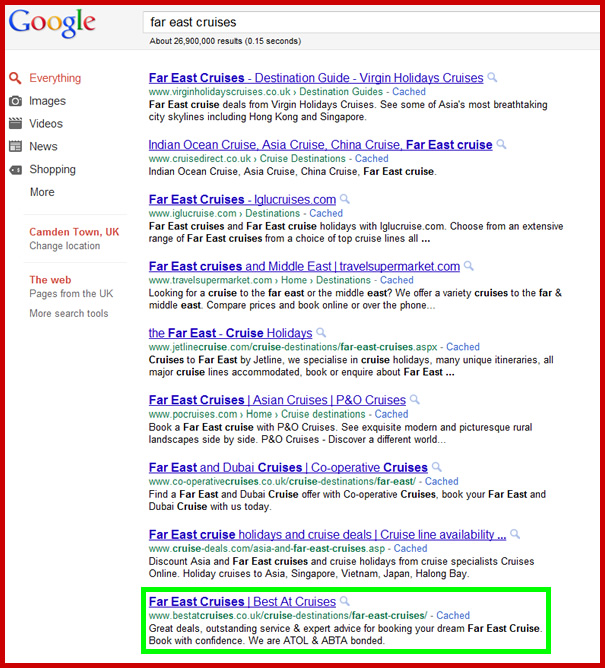 We got our client ALL of the top Google ranking positions (final picture)